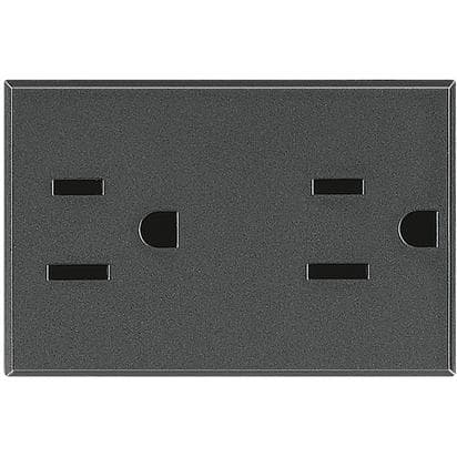 TOMA CORRIENTE DUPLEX 2P+T 15A 250VAC 3MÓD AXOLUTE COLOR OSCURO HS4188S