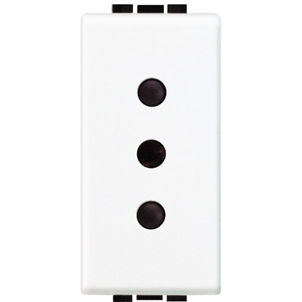 DADO TOMACORRIENTE 3 EN LINEA 1 MOD BLANCO 2P+T 10A 250V LIVINGLIGHT N4113