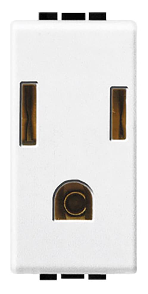 DADO TOMACORRIENTE AMERICANO 1 MOD BLANCO 2P+T 15A 127/277V LIVINGLIGHT N4129S