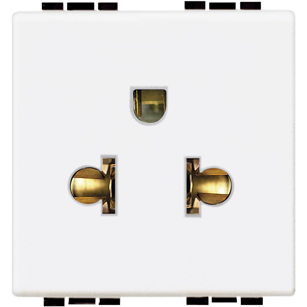 DADO TOMACORRIENTE UNIVERSAL 2 MOD BLANCO 2P+T 16A 127/250V LIVINGLIGHT N4126