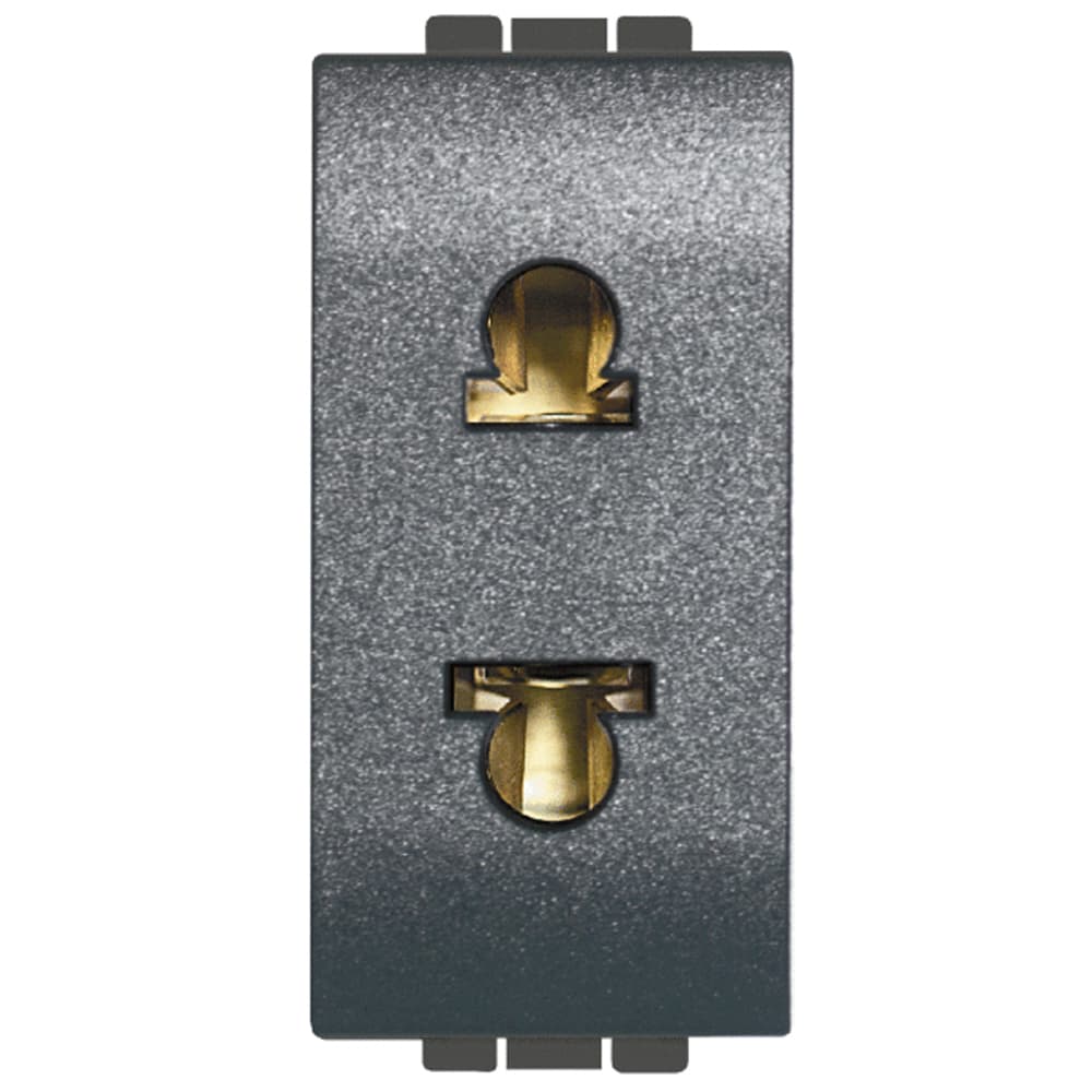 DADO TOMACORRIENTE UNIVERSAL 1 MOD NEGRO 2P 16A 127/250V LIVINGLIGHT L4125S