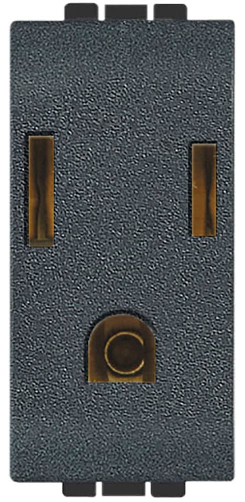 DADO TOMACORRIENTE AMERICANO 1 MOD NEGRO 2P+T 15A 127/277V LIVINGLIGHT L4129S