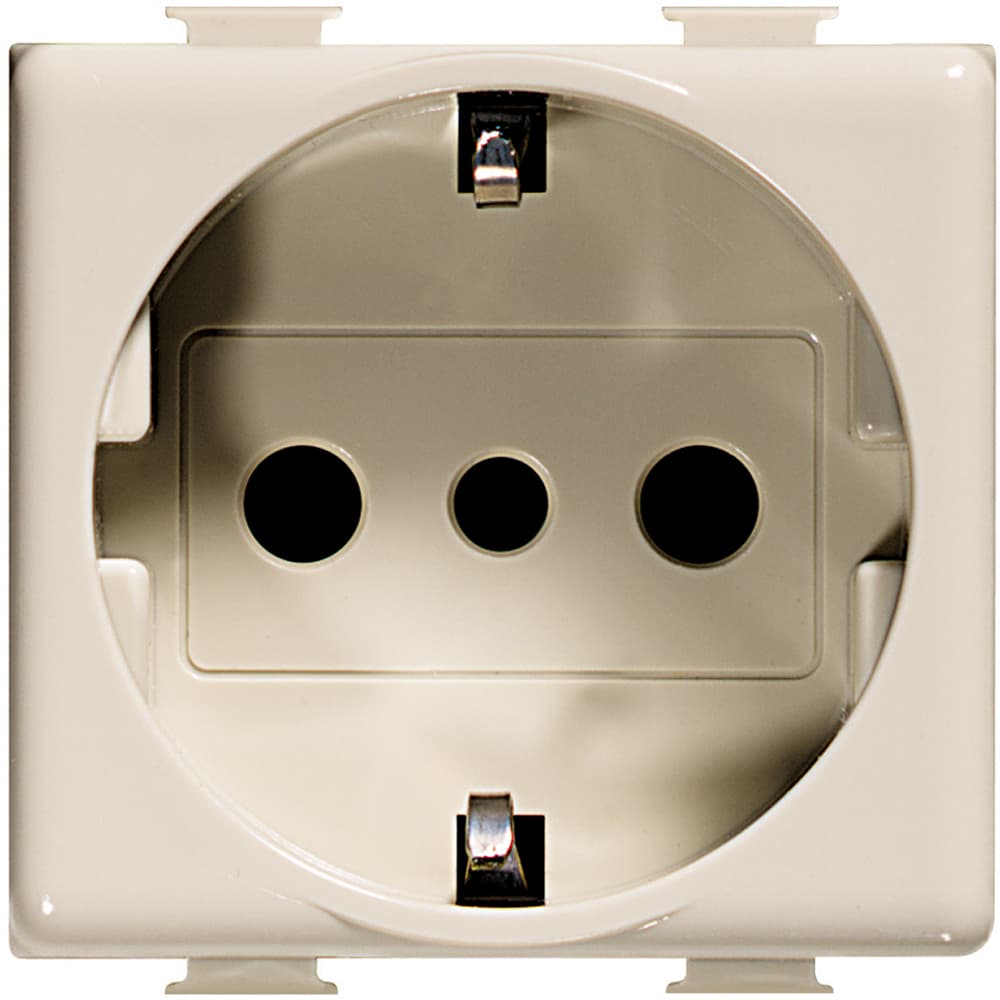 DADO TOMACORRIENTE SCHUKO 2 MOD MARFIL 2P+T 10/16A 250V MATIX A5440/3