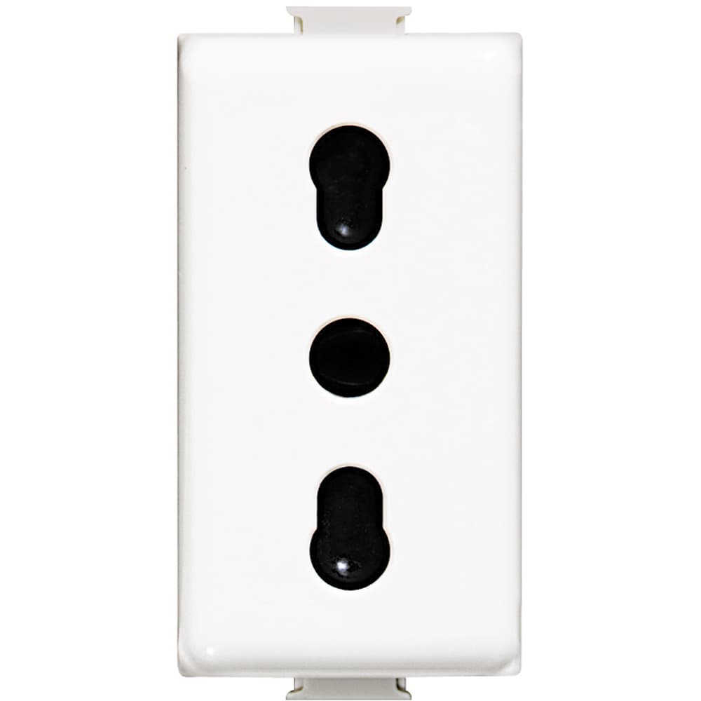 DADO TOMACORRIENTE BIPASO 1 MOD BLANCO 2P+T 16A 250V MATIX AM5180