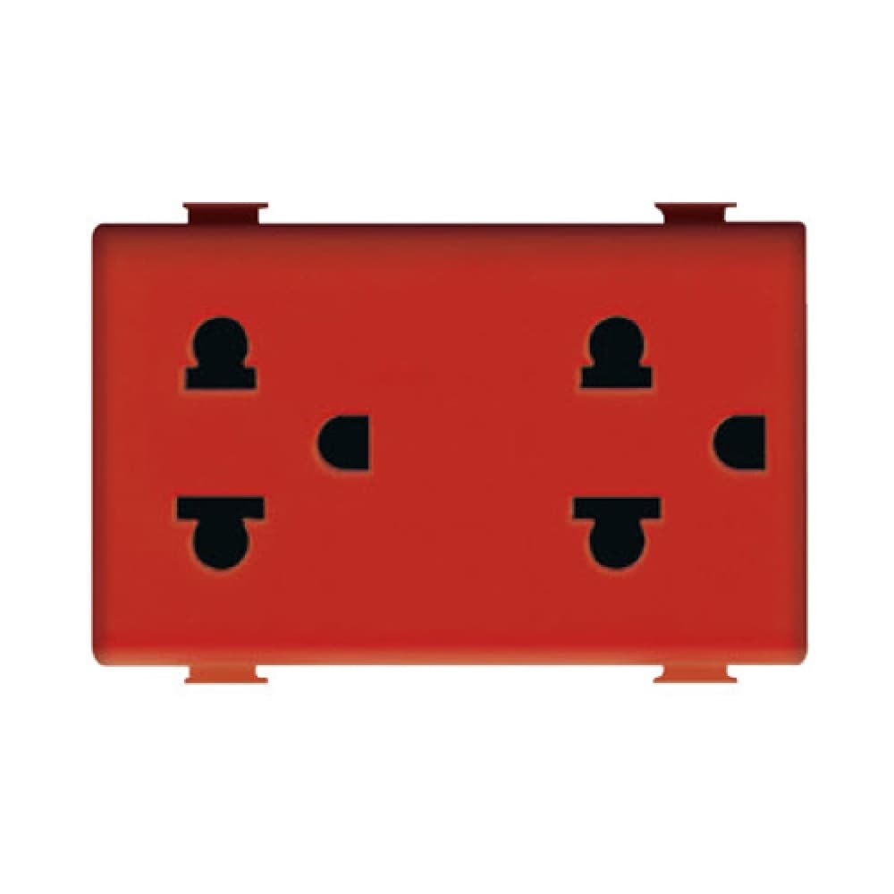 DADO TOMACORRIENTE UNIVERSAL 3 MOD ROJO 2P+T 16A 250V MATIX AM5025DR