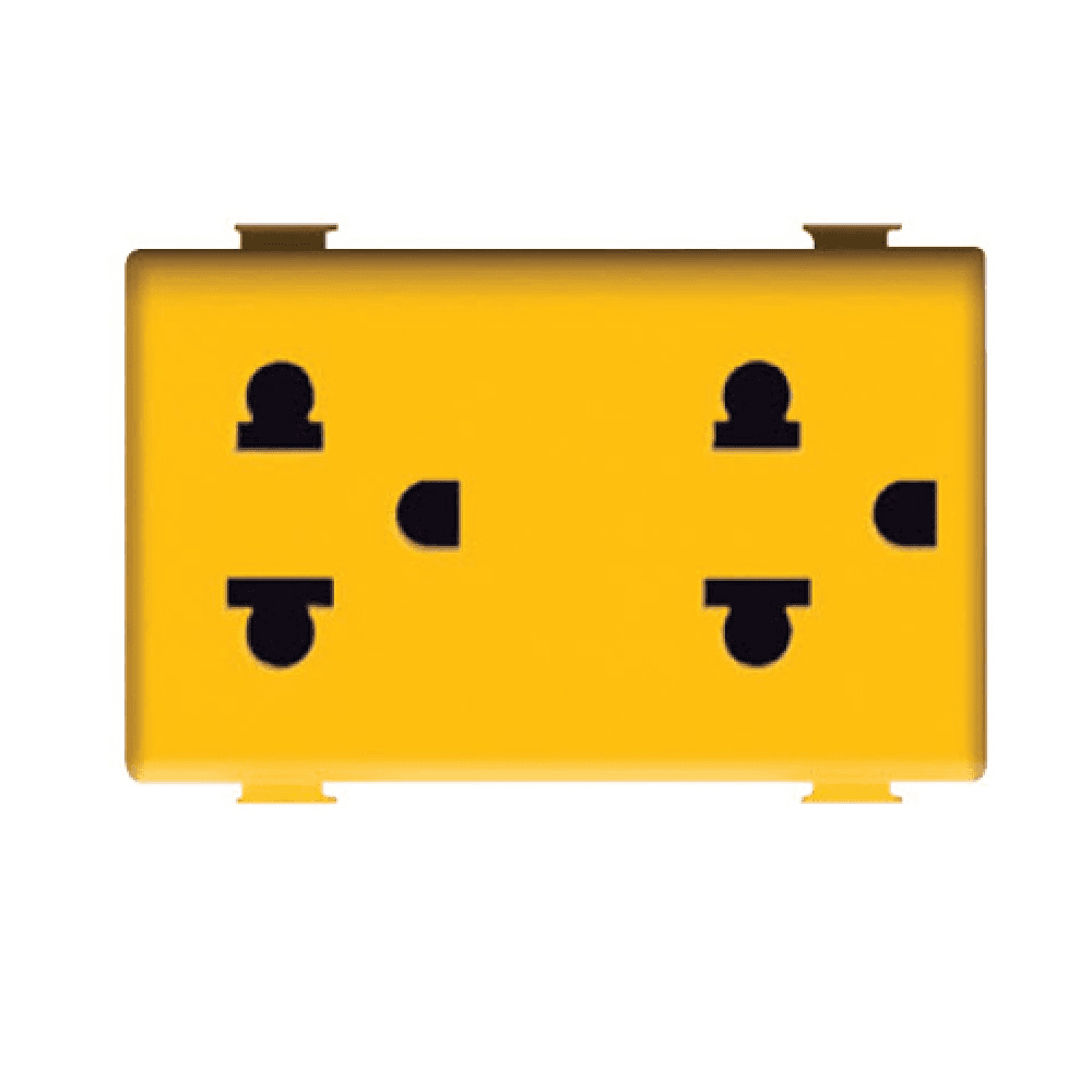 DADO TOMACORRIENTE UNIVERSAL 3 MOD AMARILLO 2P+T 16A 250V MATIX AM5025DY