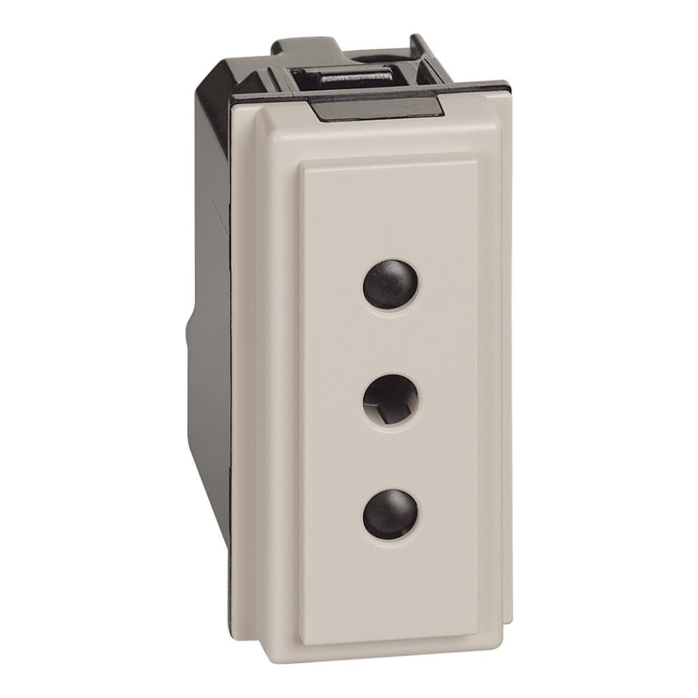 DADO TOMACORRIENTE 3 EN LINEA 1 MOD ARENA 2P+T 10A 250V LIVING NOW KM4113