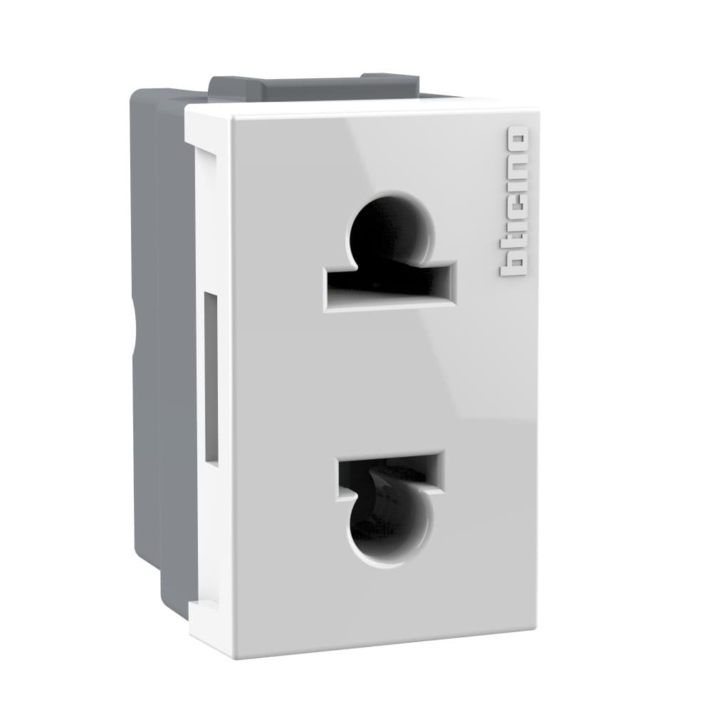 DADO TOMACORRIENTE UNIVERSAL 1 MOD BLANCO 2P 16A 250V MODUS4 AH2112EB