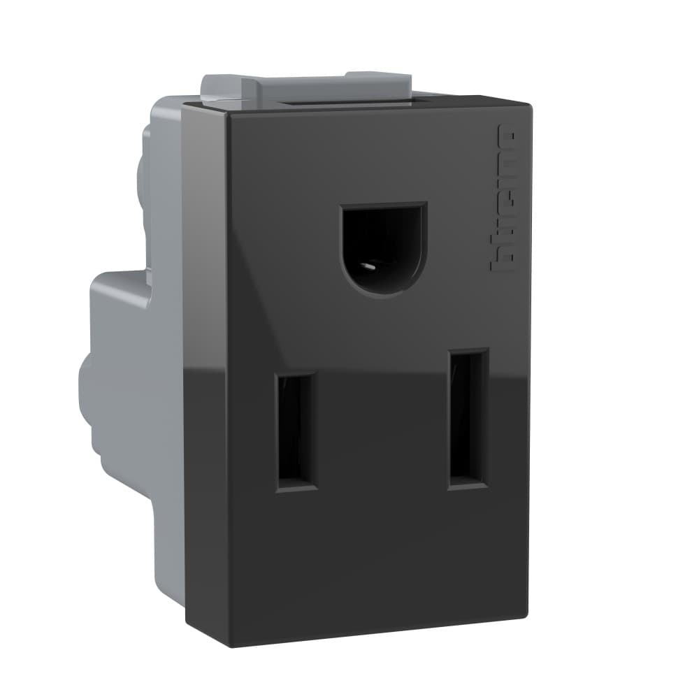 DADO TOMACORRIENTE AMERICANO 1 MOD NEGRO 2P+T 16A 250V MODUS4 AH2131EA