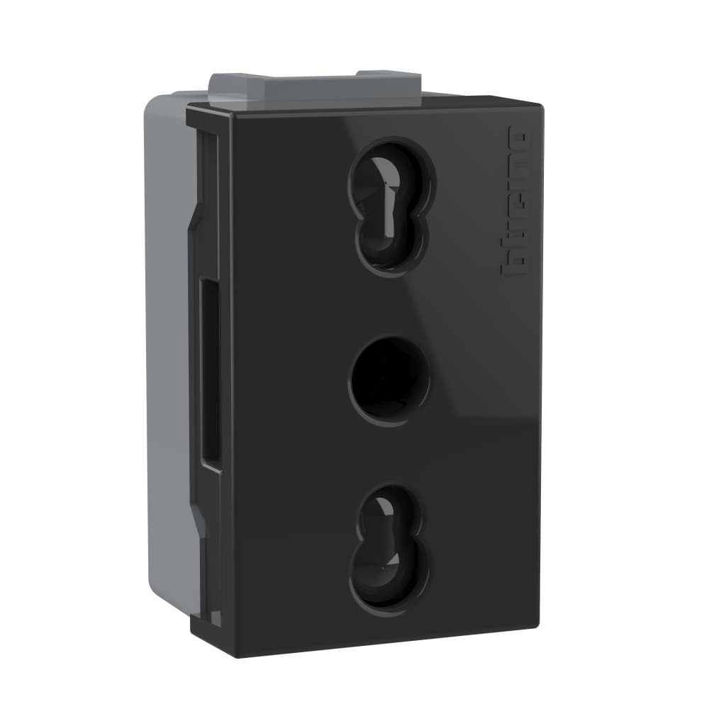 DADO TOMACORRIENTE BIPASO 1 MOD NEGRO 2P+T 16A 250V MODUS4 AH2180EA