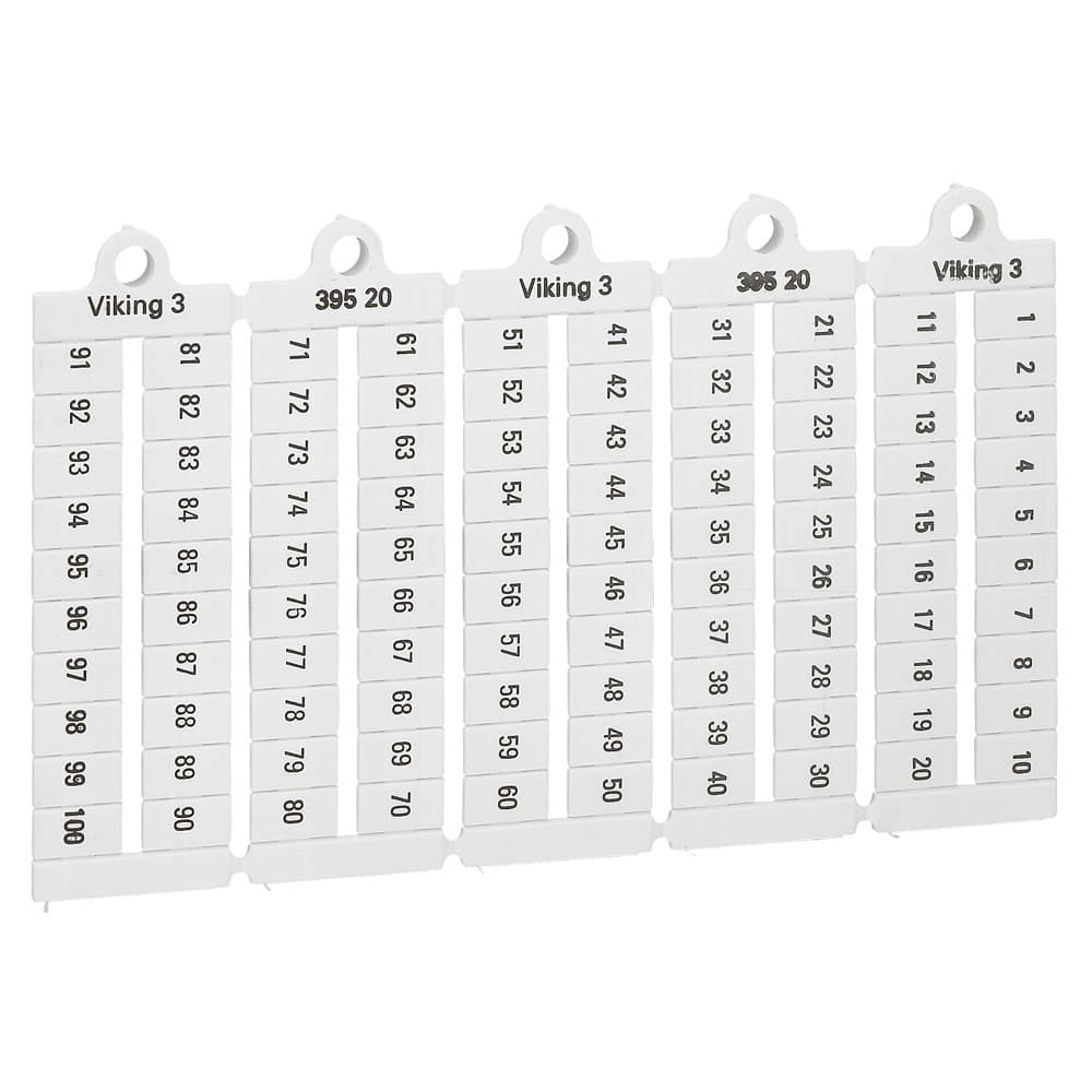 TIRA MARCADOR P/BORNERA LECTURA HORIZ 6MM NRO 1 A 100 VIKING 3 039520