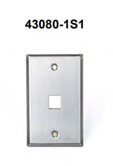 PLACA ACERO INOX SIMPLE 1 PUERTO COLOR NATURAL 43080-1S1