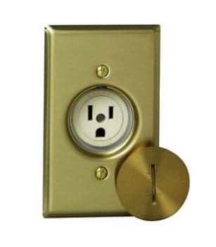 CAJA TOMACORRIENTE PISO EMPOTRABLE 1 MOD C/TAPA BRONCE 5250