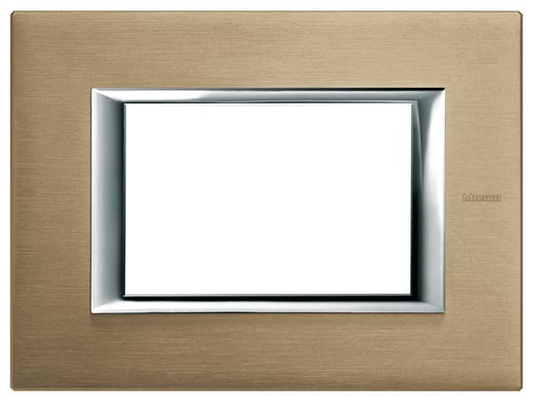 PLACA METAL 3 MOD COLOR TITANIO CEPILLADO AXOLUTE HA4803NX