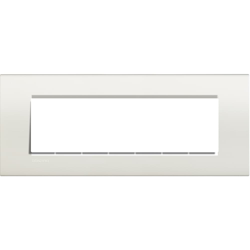 PLACA TECNOPOLIMETRO 7 MOD. LIVING-LIGHT RECTANGULAR COLOR BLANCO LNA4807BI
