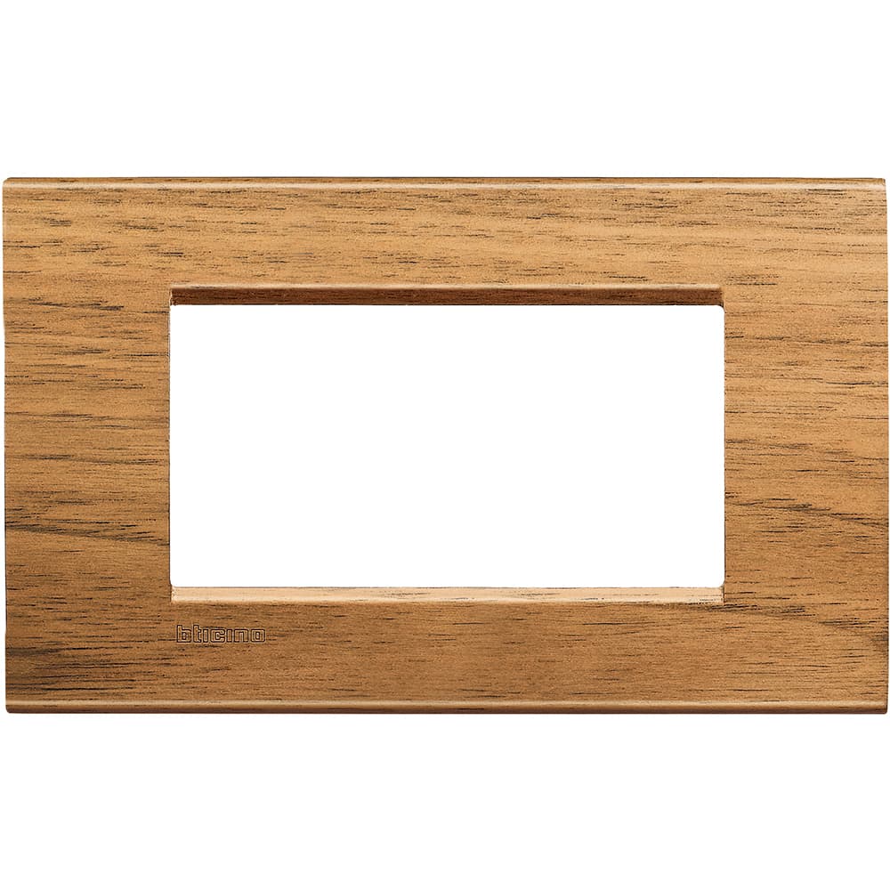 PLACA 4 MOD NOGAL MADERA LIVINGLIGHT LNA4804LNC