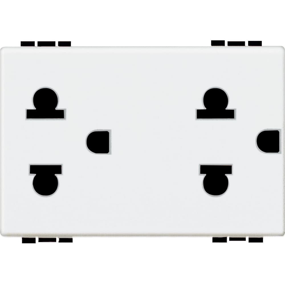 DADO TOMACORRIENTE UNIVERSAL 3 MOD BLANCO 2P+T 16A 127/250V LIVINGLIGHT N4185