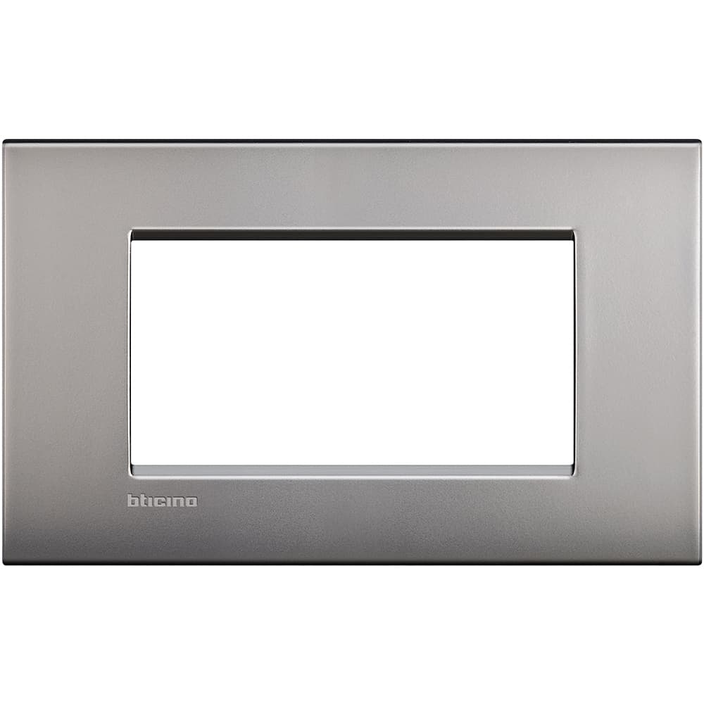PLACA METAL 4 MOD NIQUEL SATINADO LIVINGLIGHT LNC4804NK