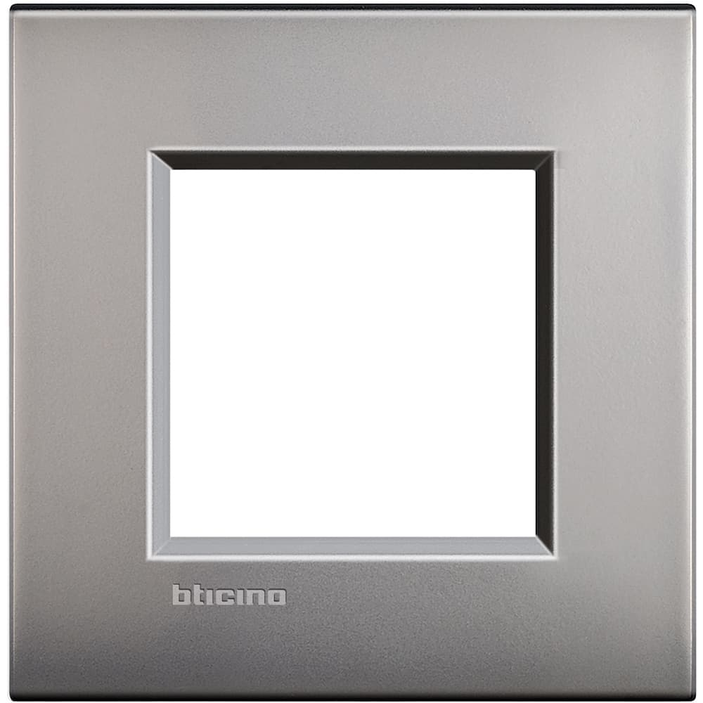 PLACA METAL 2 MOD NIQUEL SATINADO LIVINGLIGHT LNC4802NK