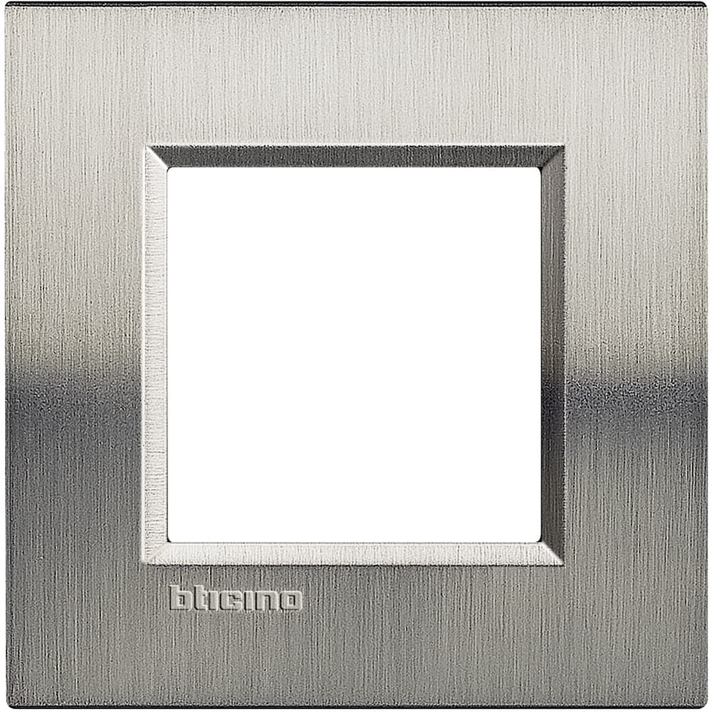 PLACA METAL 2mod LIVING-LIGHT RECTANGULAR COLOR ACERO PULIDO LNA4802ACS