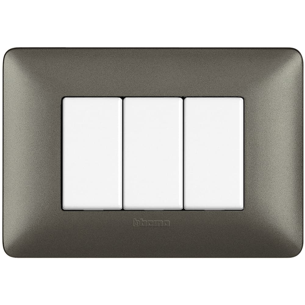 PLACA TECNOPOLIMERO 3 MOD COLOR ACERO MATIX AM4803MIR