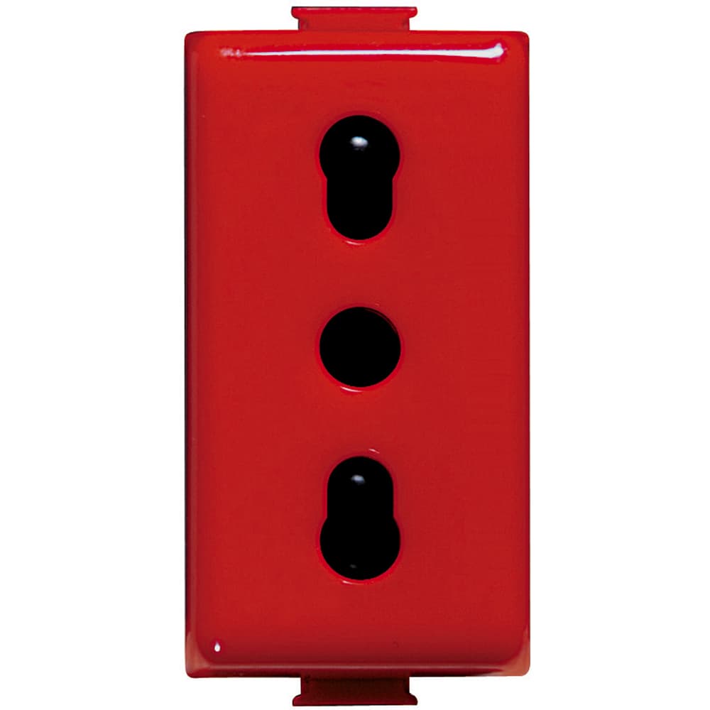 DADO TOMACORRIENTE BIPASO 1 MOD ROJO 2P+T 16A 250V MATIX A5180R