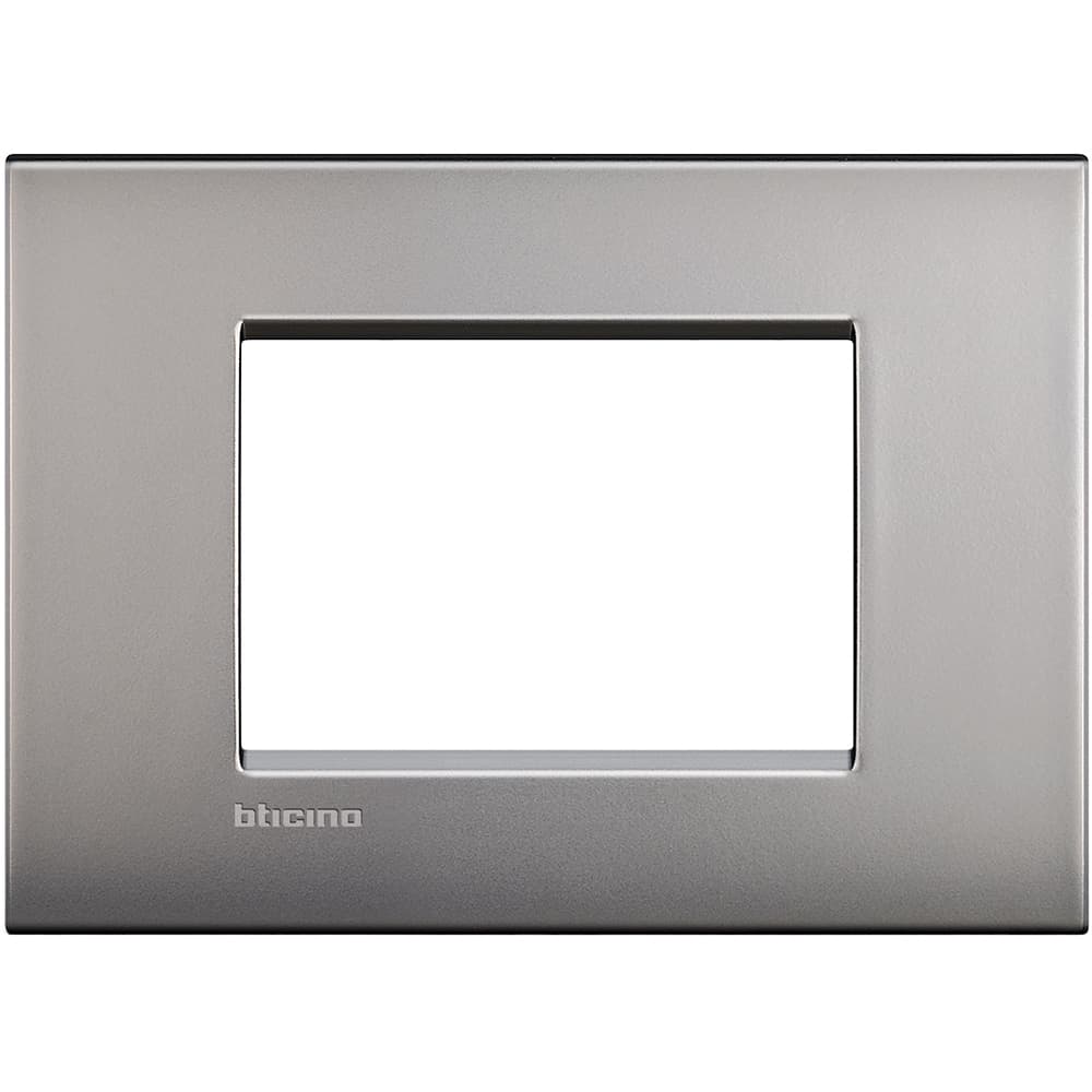 PLACA METAL 3 MOD COLOR NIQUEL SATINADO LIVINGLIGHT LNC4803NK