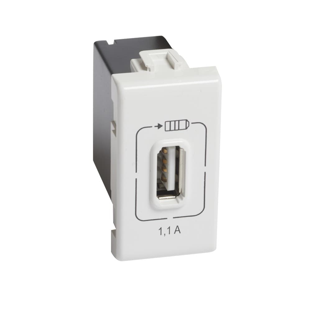 DADO TOMA CARGADOR USB BLANCO 1 MOD MATIX AM5285C1
