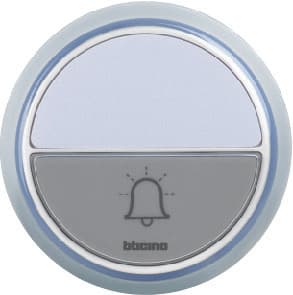 PULSADOR LUMIN. P/TIMBRE INALAMBRICO BLANCO C/LED 3 TONOS 393018D