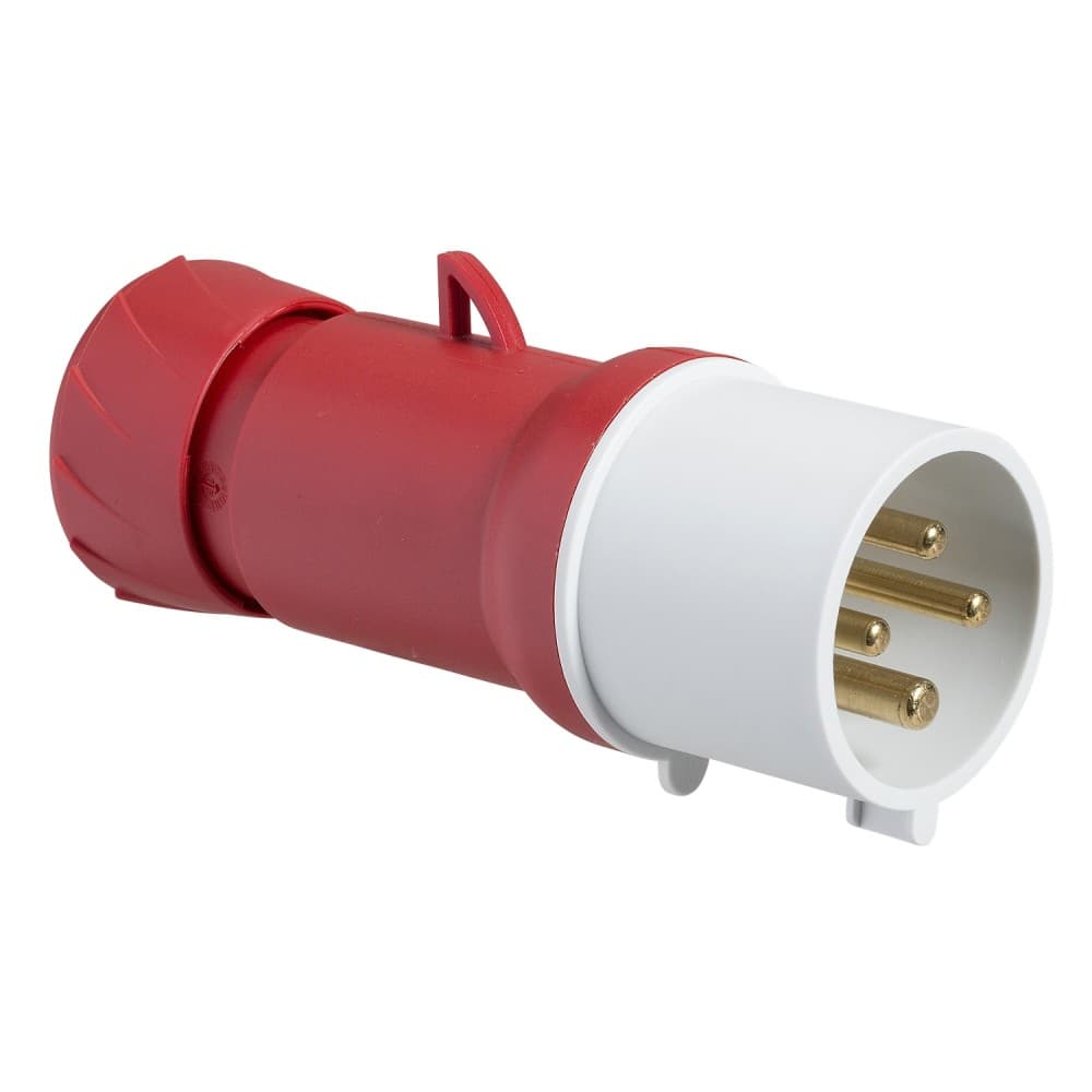 ENCHUFE INDUSTRIAL AEREO 3P+T 16A 380/415VAC ROJO 6H IP44 PKE16M434