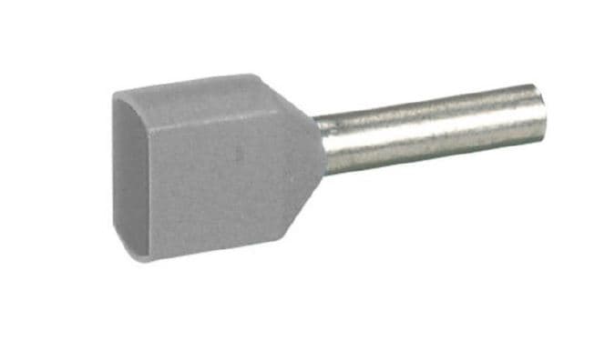 TERMINAL TUBULAR DOBLE AISLADO 2.5MM2 GRIS STARFIX 037690