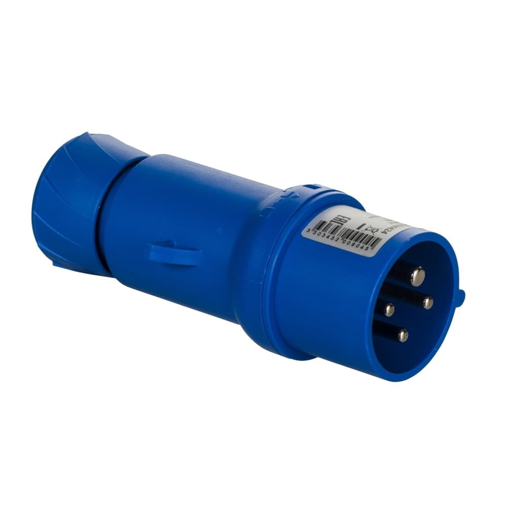 ENCHUFE IND AEREO 3P+T 32A 200/250VAC AZUL 9H IP44 PKX32M424