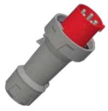 ENCHUFE IND AEREO 3P+N+T 63A 415V ROJO 6H IP67 3325