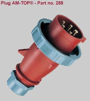 ENCHUFE IND AEREO 3P+N+T 16A 415V ROJO 6H IP67 288