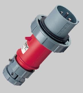 ENCHUFE IND AEREO 2P+T 32A 400V ROJO 9H IP67 3832