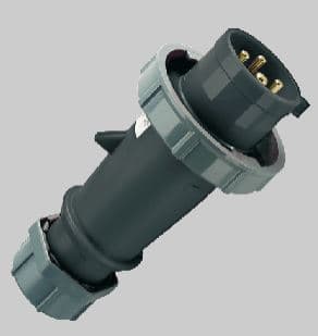 ENCHUFE IND AEREO 3P+T 32A 500V NEGRO 7H IP67 295