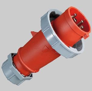 ENCHUFE IND AEREO 3P+T 32A 440V ROJO 3H IP67 2175B