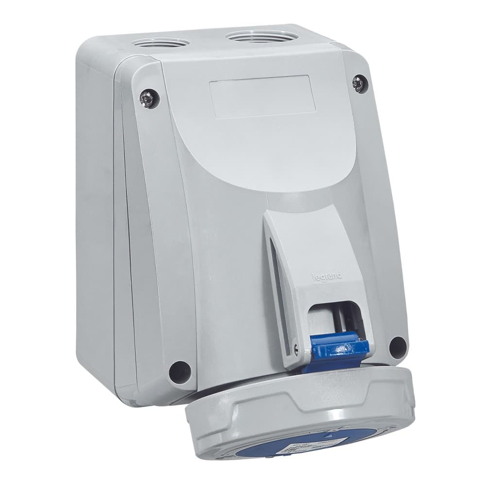 TOMA INDUSTRIAL ADOSABLE 2P+T 32A 250VAC AZUL 6H IP67 555454