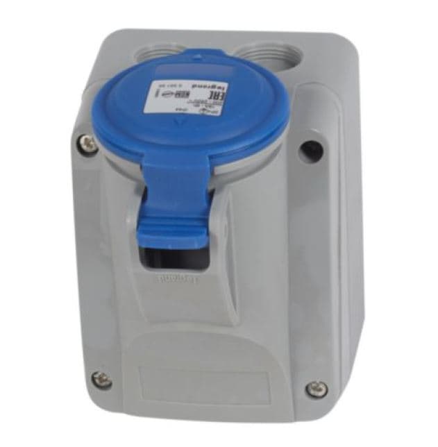 TOMA INDUSTRIAL ADOSABLE 3P+T 16A 250VAC AZUL 9H IP44 555155