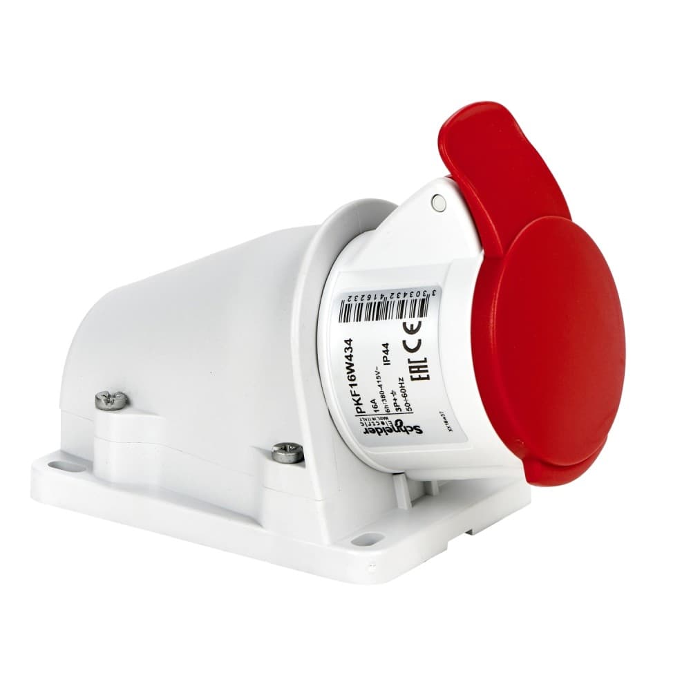 TOMA INDUSTRIAL ADOSABLE 3P+T 16A 380/415VAC ROJO 6H IP44 PKF16W434