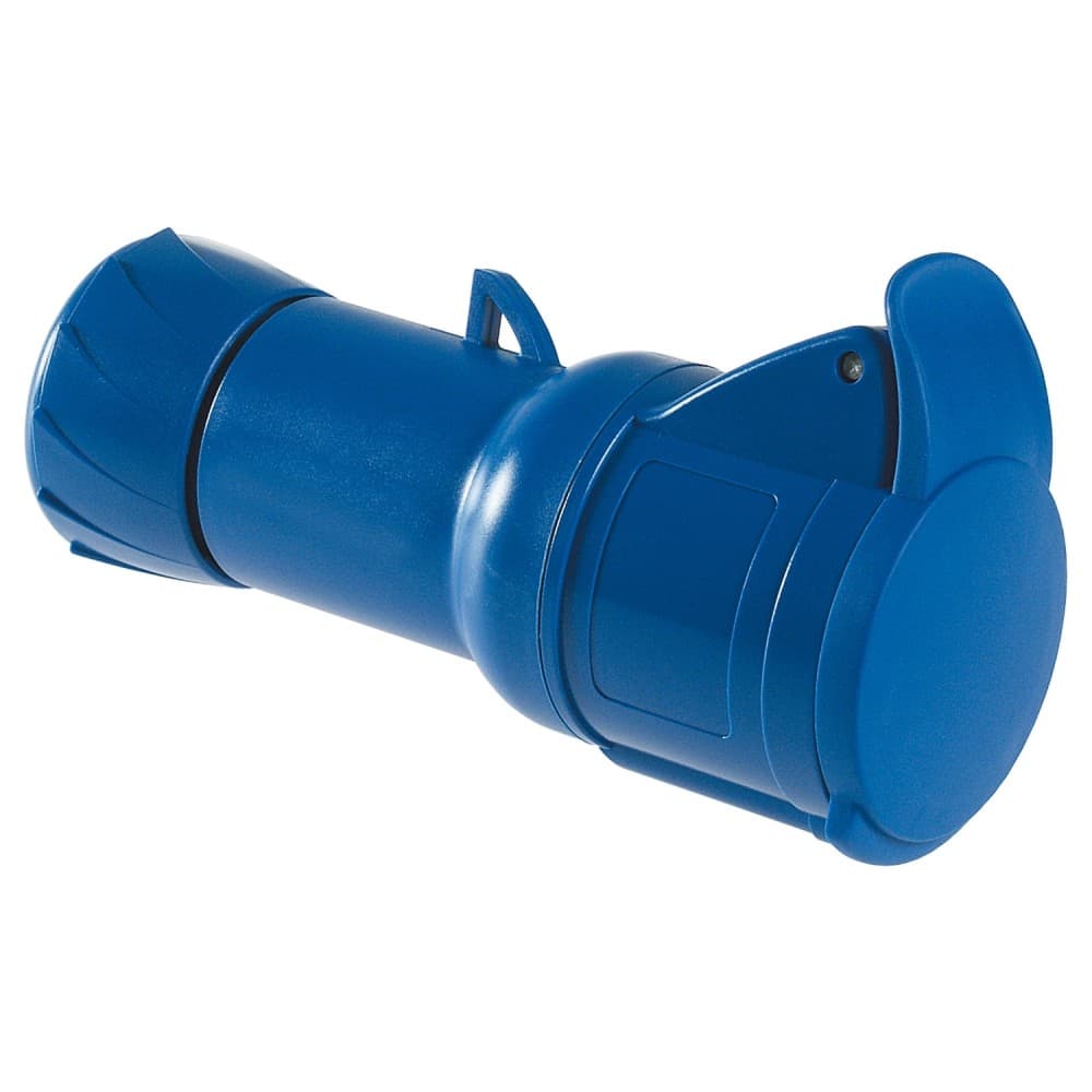 TOMA INDUSTRIAL AEREO 3P+T 32A 250VAC AZUL 9H IP44 PKY32M424