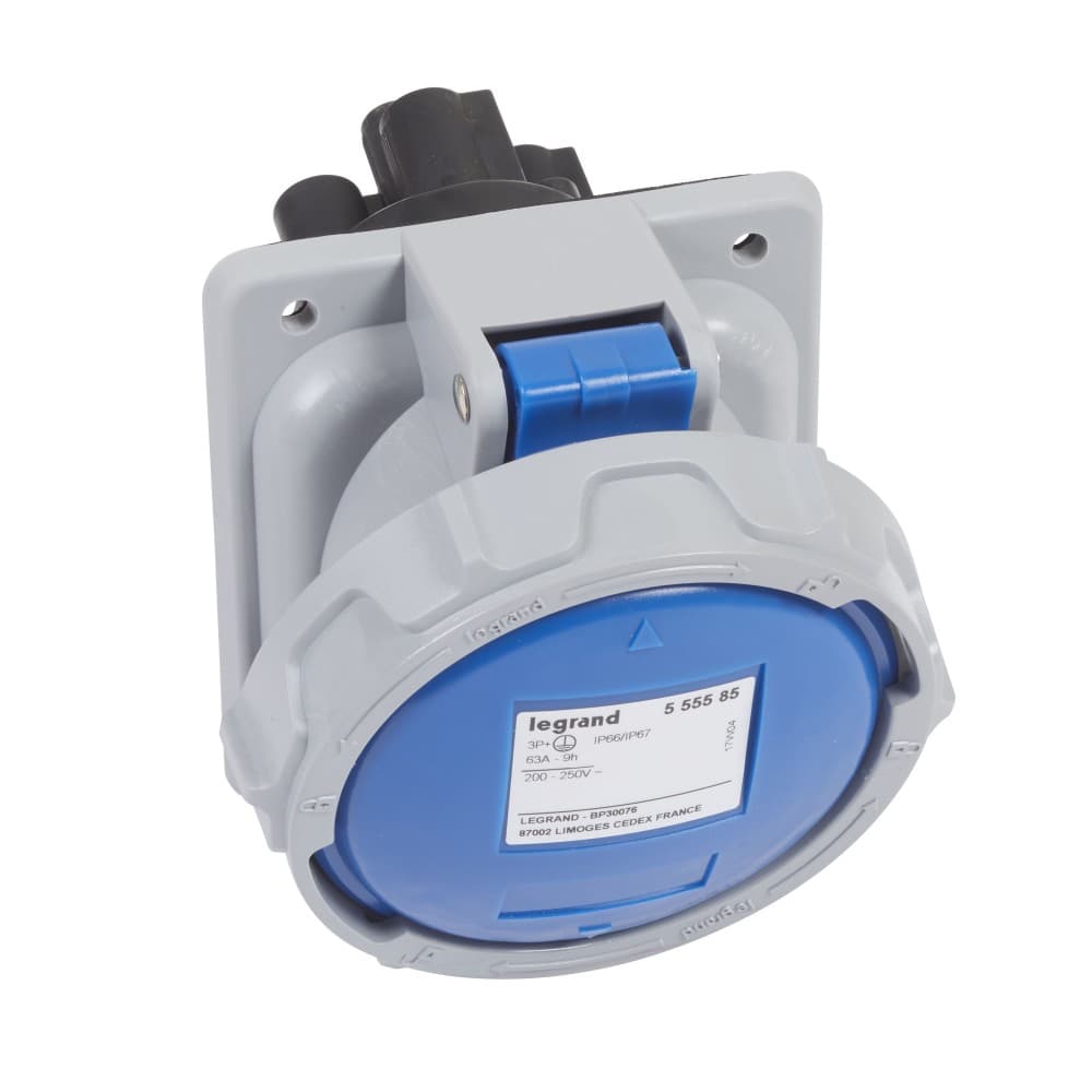 TOMACORRIENTE EMPOTRABLE 3P+T 63A 250V AZUL 555585