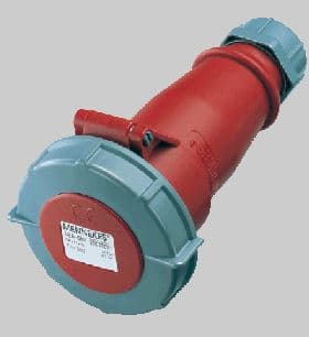 TOMA INDUSTRIAL AEREO 3P+T 32A 400V ROJO 6H IP67 556