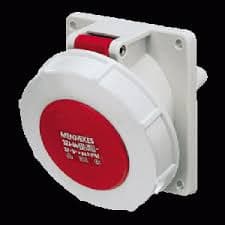 TOMA EMPOTRAR 32 A. 2P+T 415V ROJO 9H IP67 1503 MENNEKES