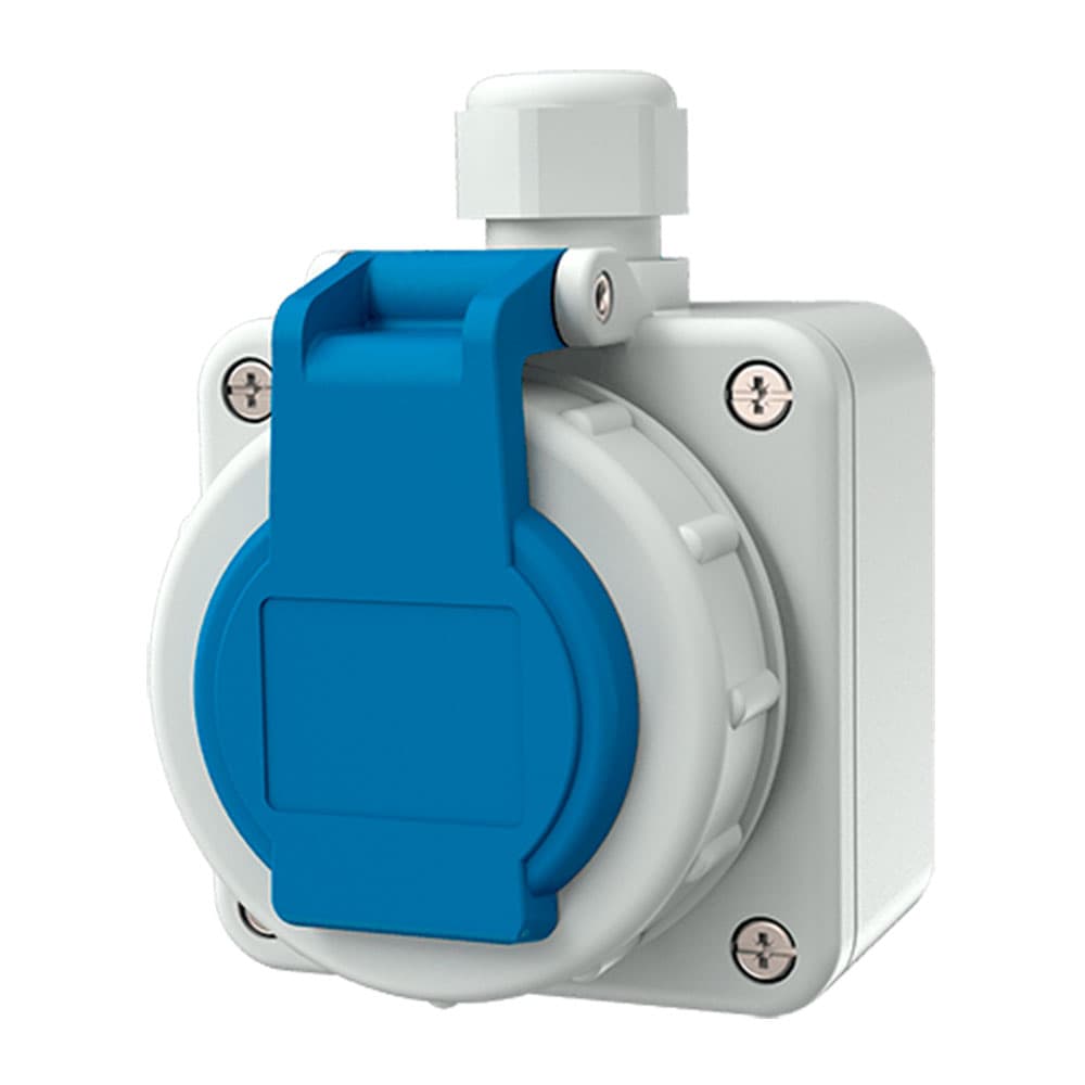 TOMA ADOSABLE SCHUKO 16 A. 2P+T 250V AZUL IP68 10863 MENNEKES