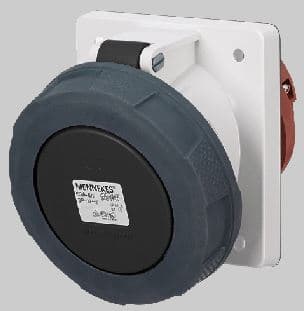 TOMA INDUSTRIAL EMPOTRADO 3P+T 125A 500V NEGRO 7H IP67 213A