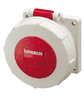 TOMA INDUSTRIAL EMPOTRADO 2P+T 16A 415V ROJO 9H IP67 219A