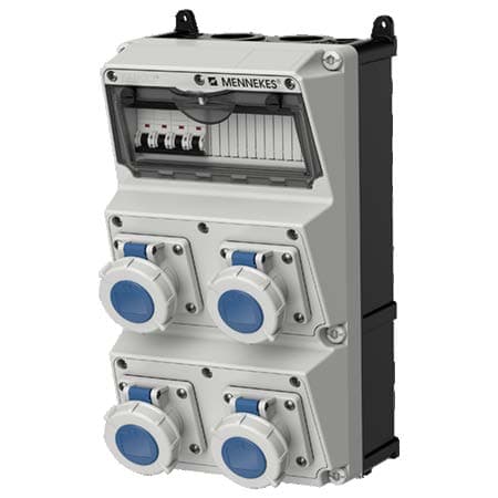 CAJA COMBINADA 4 TOMA 16AMP 2P+T 250V 6H IP67 C/4 INT. TERMO 2x16AMP