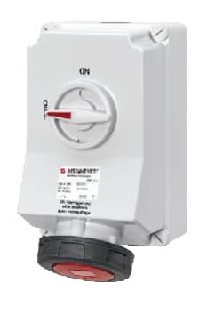 TOMA INDUSTRIAL ADOSABLE 3P+T 63A 400V ROJO 6H C/ENCLAV IP67 5110A