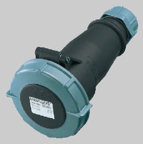 TOMA INDUSTRIAL AEREO 3P+T 32A 500V NEGRO 7H IP67 557